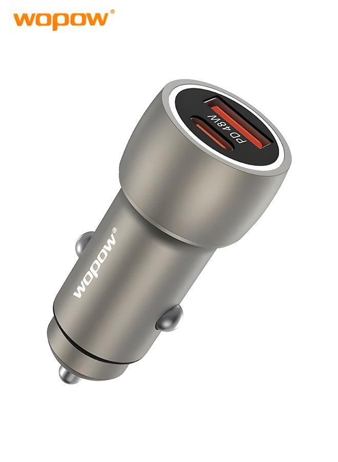وبو محول شاحن سيارة Wopow CQ007 بتقنية الشحن السريع PD بقوة 48 واط | منفذان (USB-A × 1 ومنفذ PD × 1) | مقبس ولاعة سجائر عالمي مثالي - Image 2
