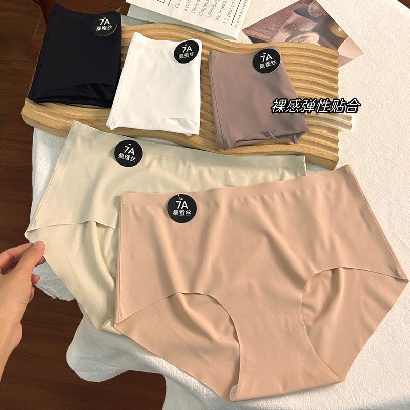 Summer Mulberry Silk 7A Bottom Crotch Milk Leather Ladies Underwear Plus Size Comfortable Not Stuffy Skin-Friendly Waist Ladies Short Pants - Image 2