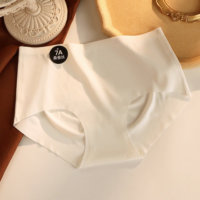 Summer Mulberry Silk 7A Bottom Crotch Milk Leather Ladies Underwear Plus Size Comfortable Not Stuffy Skin-Friendly Waist Ladies Short Pants - Image 1