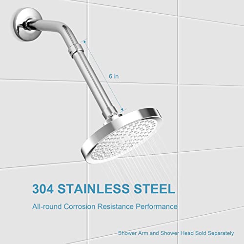 OFFO Shower Head Extension Arm, Shower Arm Extension Shower Head Extender Made of 304 Stainless Steel Shower Pipe Extension, Chrome 6 in - Image 4