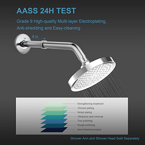 OFFO Shower Head Extension Arm, Shower Arm Extension Shower Head Extender Made of 304 Stainless Steel Shower Pipe Extension, Chrome 6 in - Image 5