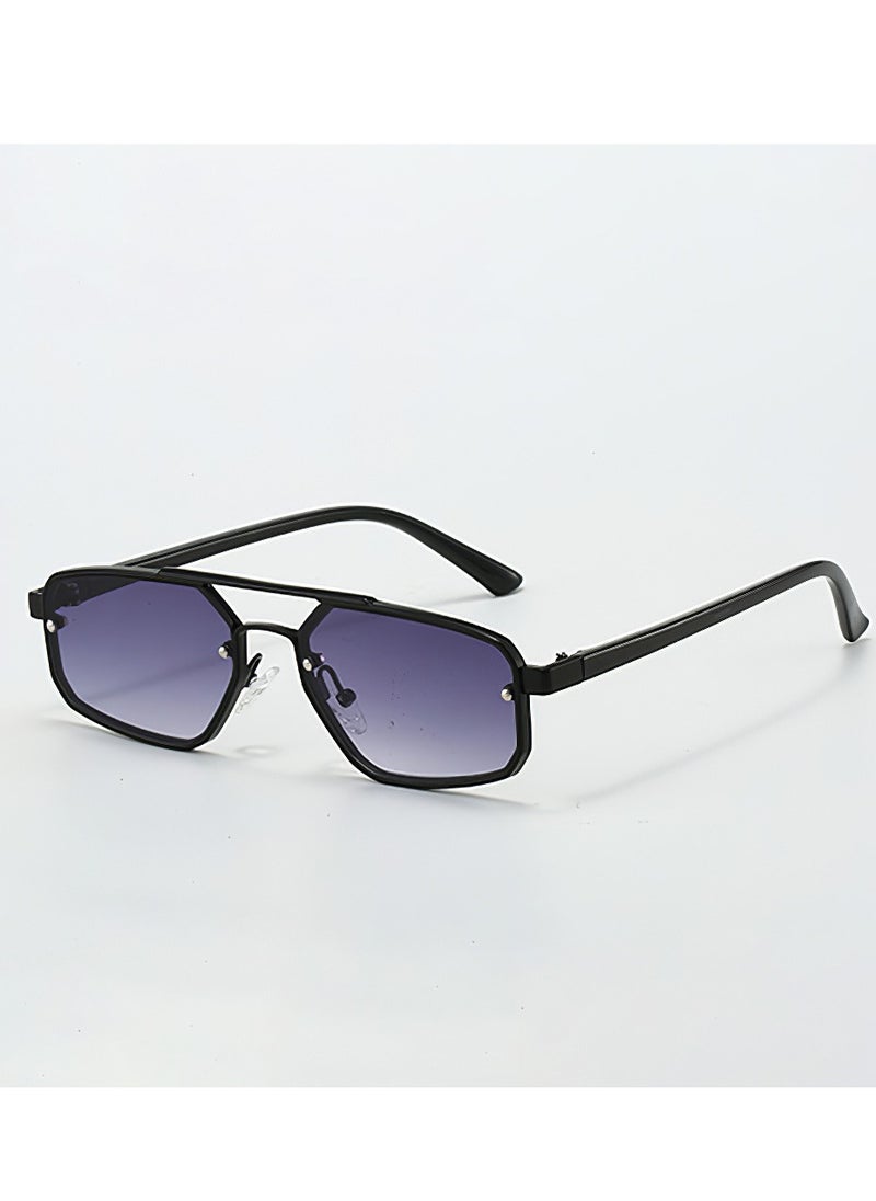 General Retro small frame women's sunglasses women's high-end fashion sunglasses trendy men's and women's double beam glasses  - Image 1