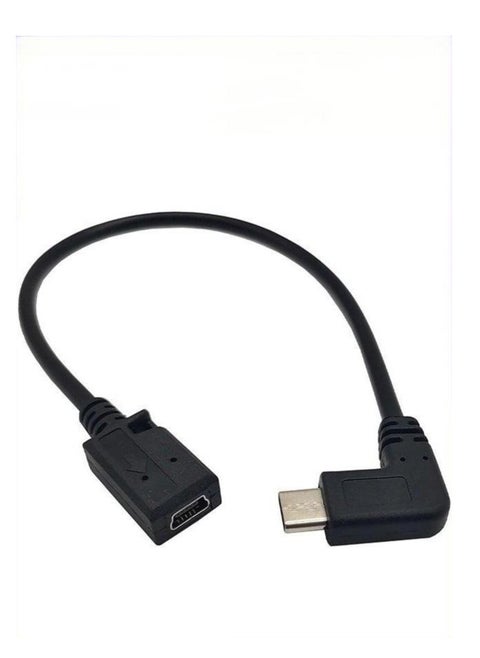USB Type C to Mini USB Cable, 90 Degree USB-C Male to Mini USB Female Adapter Converter for MacBook Pro, Laptop, Android Devices(Only for Charging) (TypeC to Mini)
