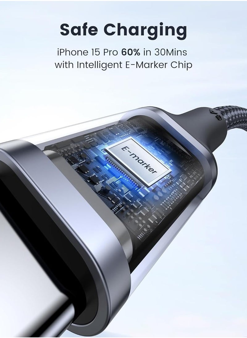 NYORK Type C Cable 120W 2M USB C to C Fast Charging Cable PD 3.0 SCP Braided iPhone Charger USB C Cable For iPhone 16 15 Series iPad mini MacBook ProAir iPad Pro Samsung S24 S23 Z Fold OnePlus OPPO Xiaomi Black  - Image 4