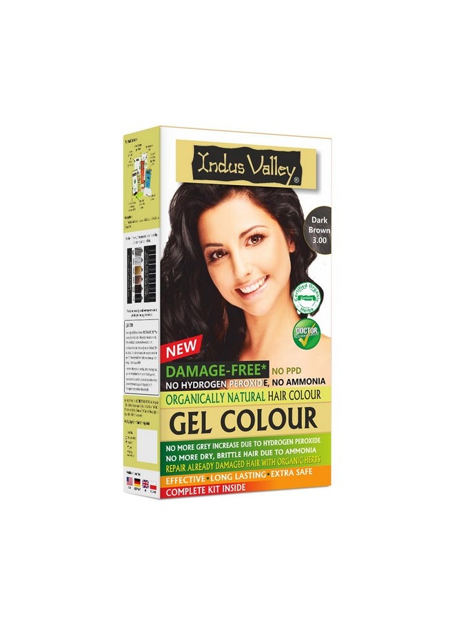 Indus Valley Damage Free Natural Gel Hair Colour For Women | Ammonia & Ppd Free Organic Hair Colour With 100% Grey Coverage, Long Lasting Hair Color Trial Pack | Dark Brown  - Image 1