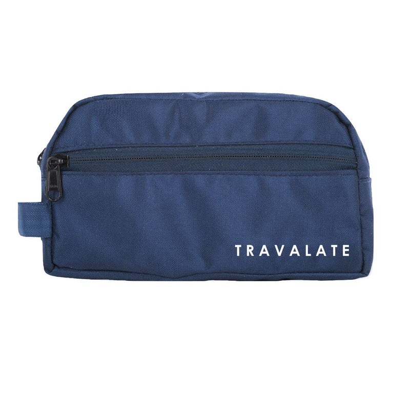 TRAVALATE ® Polyester Toiletry Bag Makeup Shaving Kit Pouch | Aider Rust Polyester Travel Kit Bag with Belt for Men and Women (Blue_TR1319) - Image 1