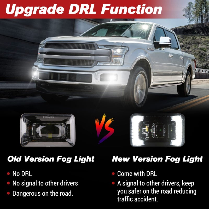 BICYACO 4 Inch LED Fog Lights with DRL for 2015-2020 Ford F150, 2017-2019 F250 F350 F450 F550 Super Duty, 36W Waterproof Fog Light Assembly Kit, DOT Replacement Bumper Lamps- A Pair - Image 3