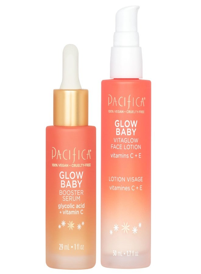 Pacifica Glow Baby Super Lit Booster Serum & VitaGlow Vitamin C Face Cream Brighten & Hydrate Skincare Bundle Daily Antioxidant Moisturizer Set for Radiant, Even-Toned Skin - Image 1