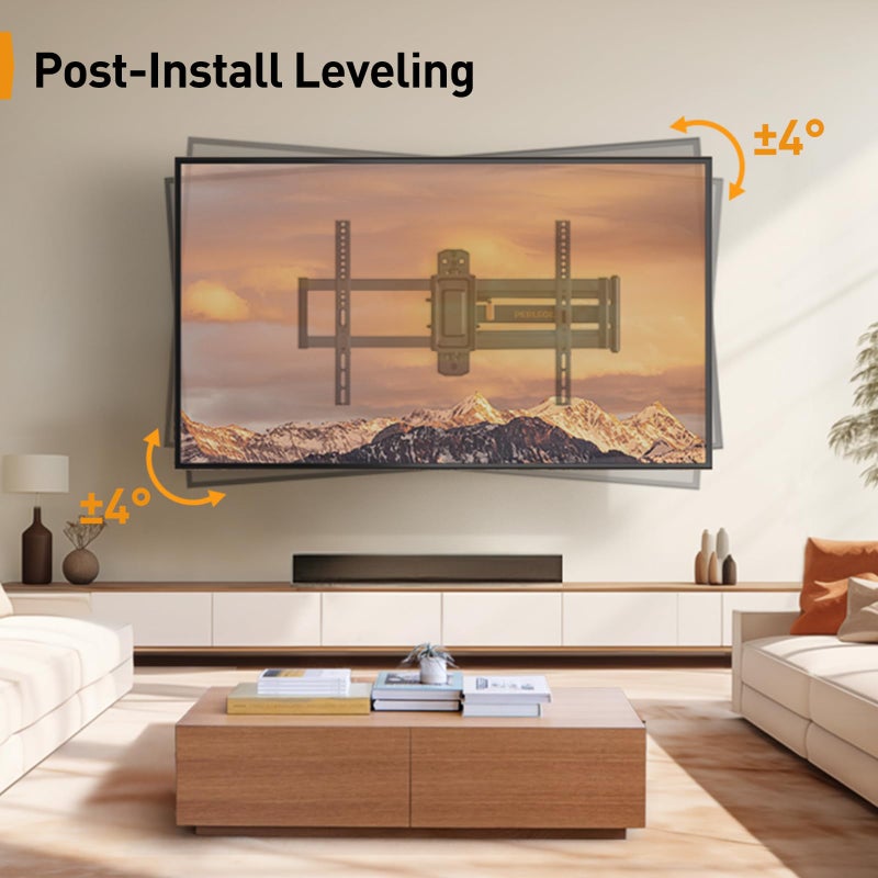 Perlegear Corner TV Wall Mount Long Arm TV Mount Bracket for 32-75 Inch TVs-Full Motion Wall Mount with 32.37â€ Extension & Swivel Articulating Arm & Tilt, MAX VESA 600x400mm, Holds up to 100 lbs - Image 5