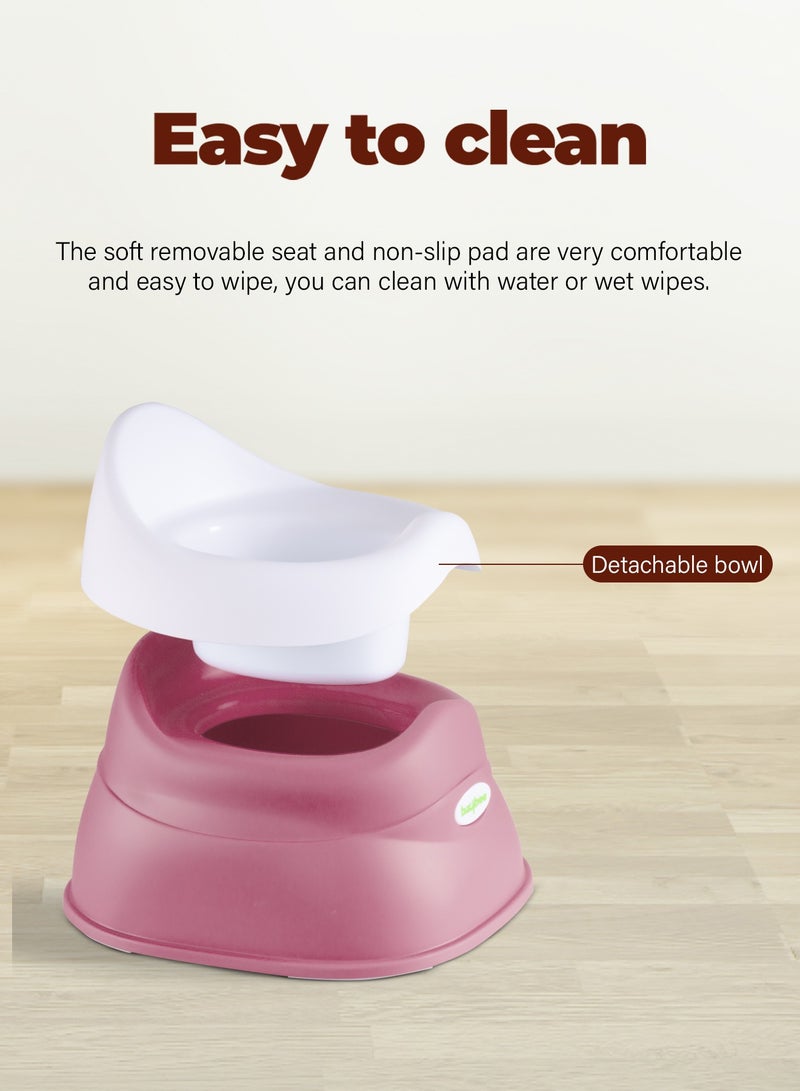 Baybee Neo Baby Potty Training Seat for Baby, Portable Kids Potty Chair Seat for Toddlers with Detachable Bowl & High Backrest, Baby Toilet Seat Potty Seat for Kids 0 to 3 years Boy Girl (Pink) - Image 3