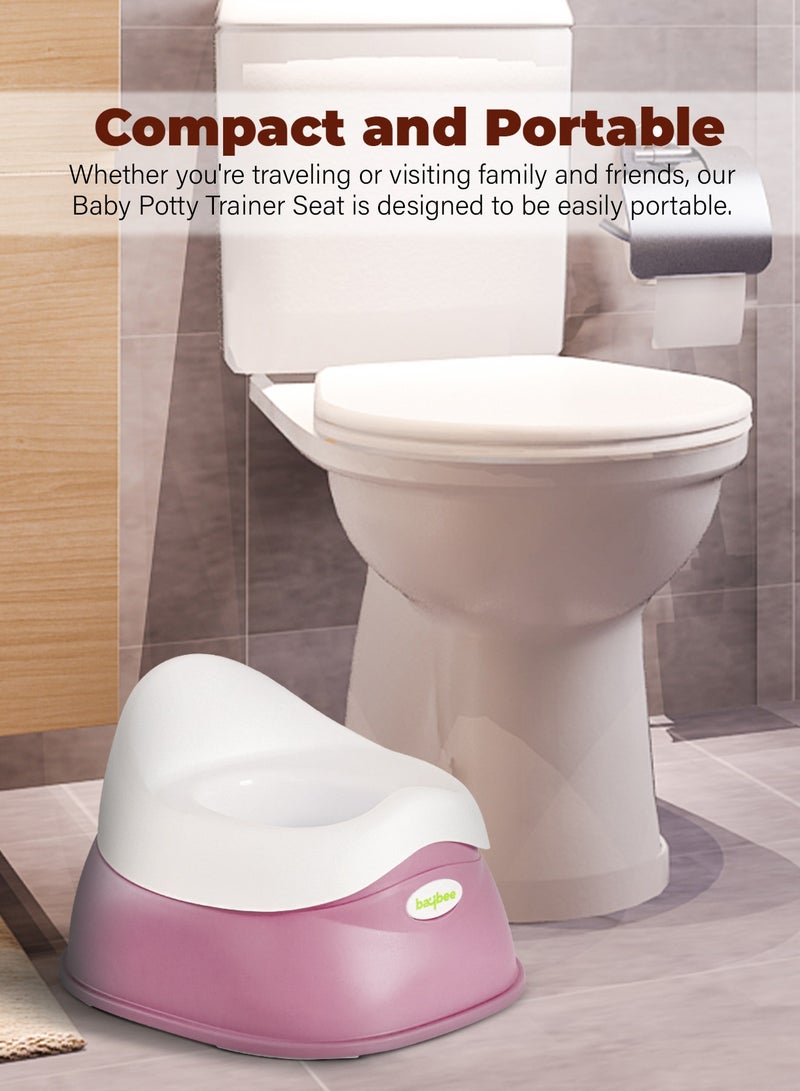 Baybee Neo Baby Potty Training Seat for Baby, Portable Kids Potty Chair Seat for Toddlers with Detachable Bowl & High Backrest, Baby Toilet Seat Potty Seat for Kids 0 to 3 years Boy Girl (Pink) - Image 4