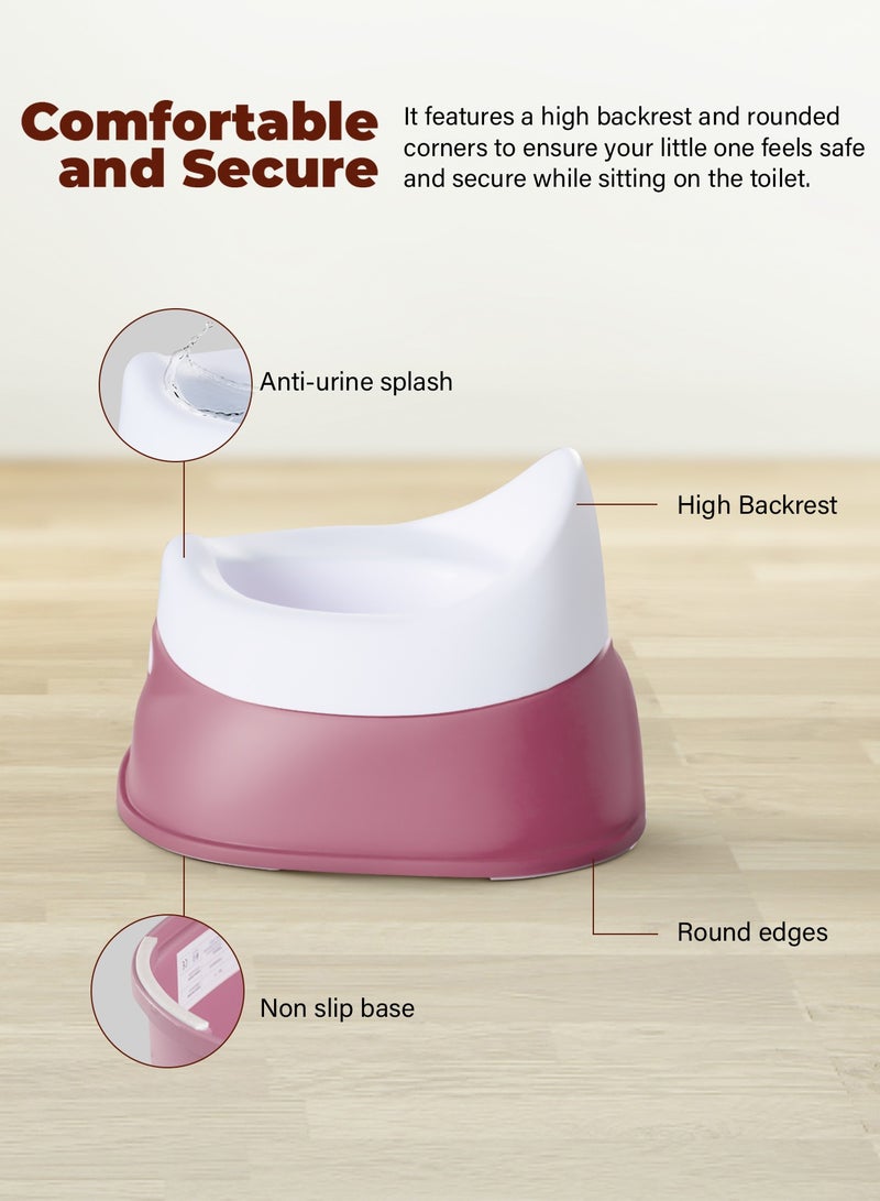 Baybee Neo Baby Potty Training Seat for Baby, Portable Kids Potty Chair Seat for Toddlers with Detachable Bowl & High Backrest, Baby Toilet Seat Potty Seat for Kids 0 to 3 years Boy Girl (Pink) - Image 5