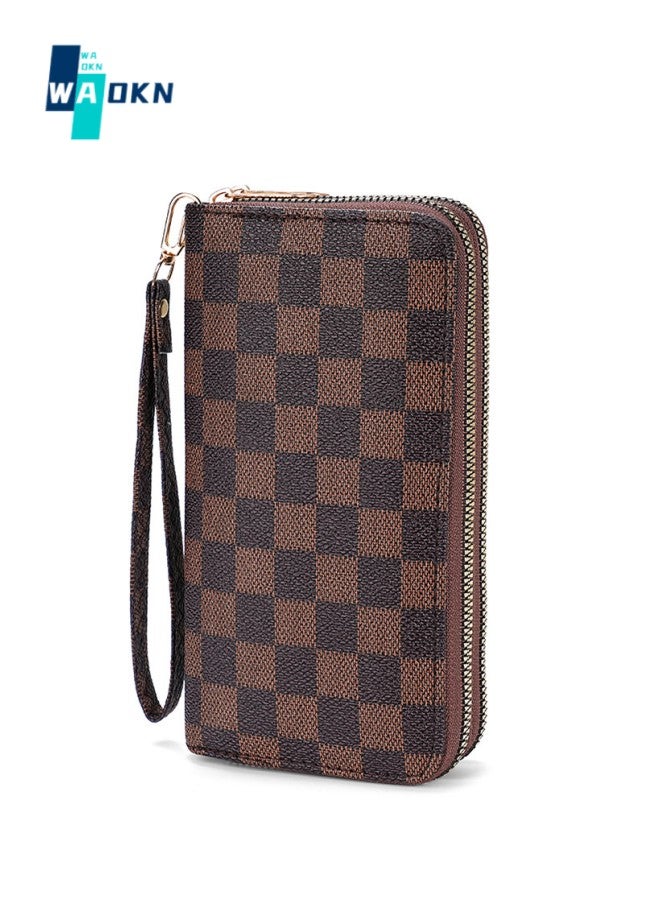 WAOKN Womens Wallet, RFID Wristlet Wallet for Women, Cute Ladies Purse, Large Credit Card Clutch Wallets, Leather Card Holder Wallets with Zipper & Phone Holder, Handbag Wallets for Ladies  - Image 1