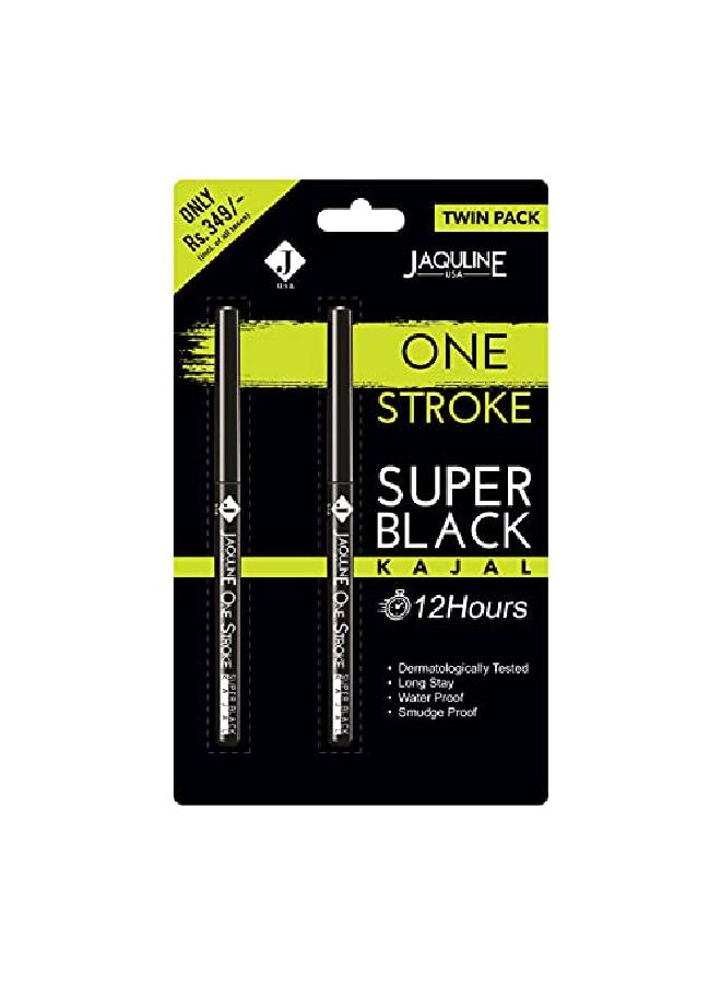 Jaquline USA كاجال أونستروك سوبر بلاك توين باك مقاوم للتلطخ ومقاوم للماء أسود (عبوة من 2) 0.30غ + 0.30غ = 0.60غ - Image 2