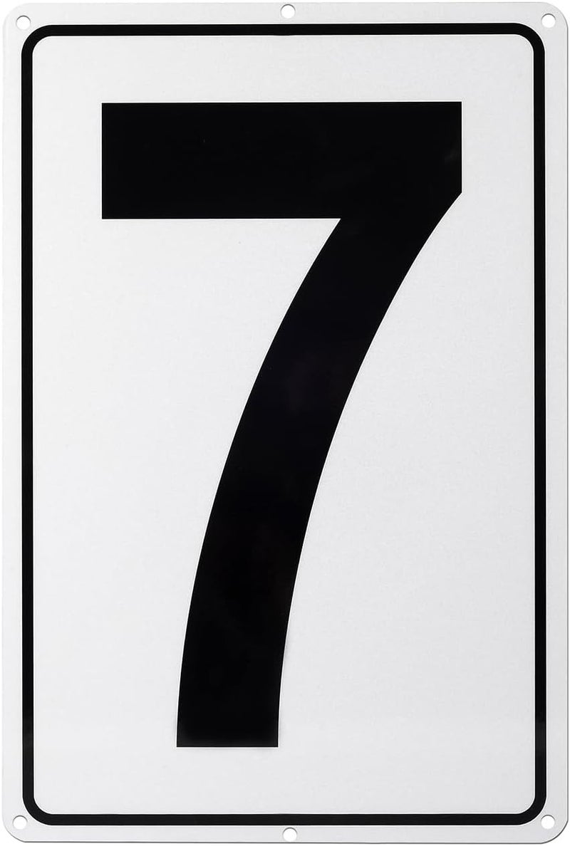 Kichwit Metal House Numbers Address Sign Reflective Aluminum Mailbox Number, 10 x 7 Inches, Number 7 - Image 1