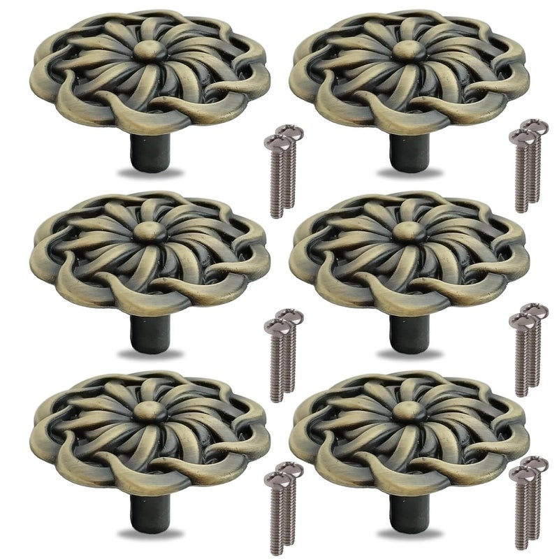 JKC Ply Antique EyeCatching Cabinet Handle Door Handles for Wardrobe Door Knob Drawer Handles and Pulls Drawer Knobs for Home Decor Pack of 6 - Image 1