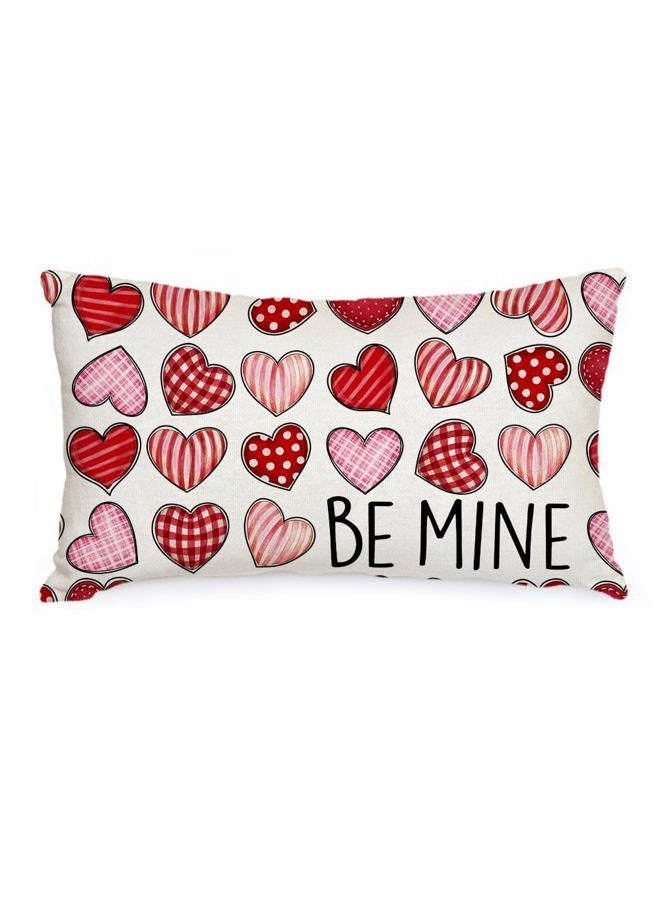 AACORS Valentine's Day Pillow Cover 12X20 Inch Colorful Heart Be Mine Decoration Holiday Home Decorative Cushion Case for Sofa Couch Decor AA325-12 - Image 1