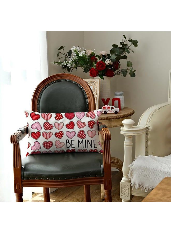 AACORS Valentine's Day Pillow Cover 12X20 Inch Colorful Heart Be Mine Decoration Holiday Home Decorative Cushion Case for Sofa Couch Decor AA325-12 - Image 5