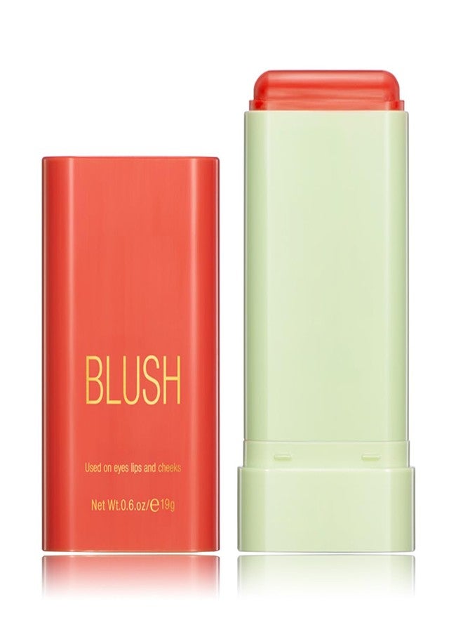XTJXTJ Multi-Purpose Makeup Blush Stick, 3-in-1 Beauty Tinted Solid Blush Stick For Cheeks, Lips And Eyes Waterproof Natural Cream Blush Stick With Long-Lasting Moisturizing Formula (#3Coral Orange) - Image 1