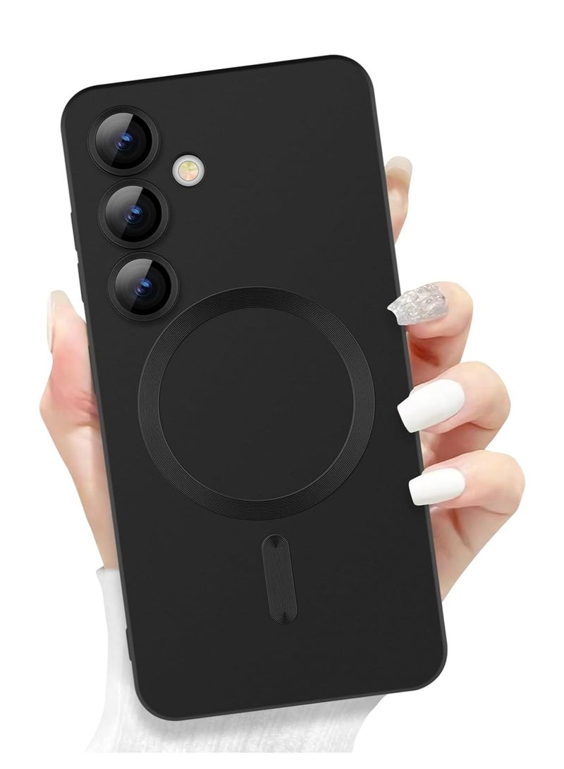 بورتوني غطاء حماية مغناطيسي لهاتف سامسونج جالاكسي S24 بلس 5G من السيليكون الفاخر، غطاء حماية كامل لعدسة الكاميرا، غطاء مقاوم للصدمات لهاتف سامسونج جالاكسي S24 بلس 5G - Image 1
