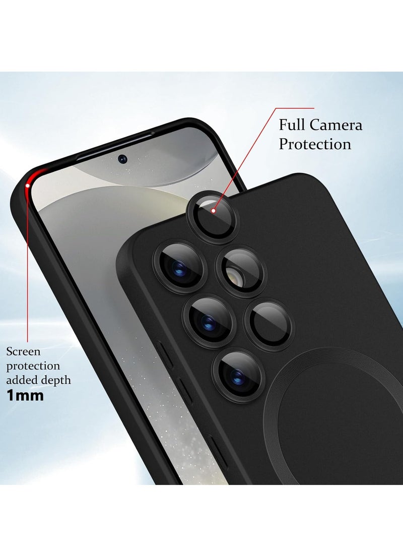 بورتوني غطاء حماية مغناطيسي لهاتف سامسونج جالاكسي S24 بلس 5G من السيليكون الفاخر، غطاء حماية كامل لعدسة الكاميرا، غطاء مقاوم للصدمات لهاتف سامسونج جالاكسي S24 بلس 5G - Image 2