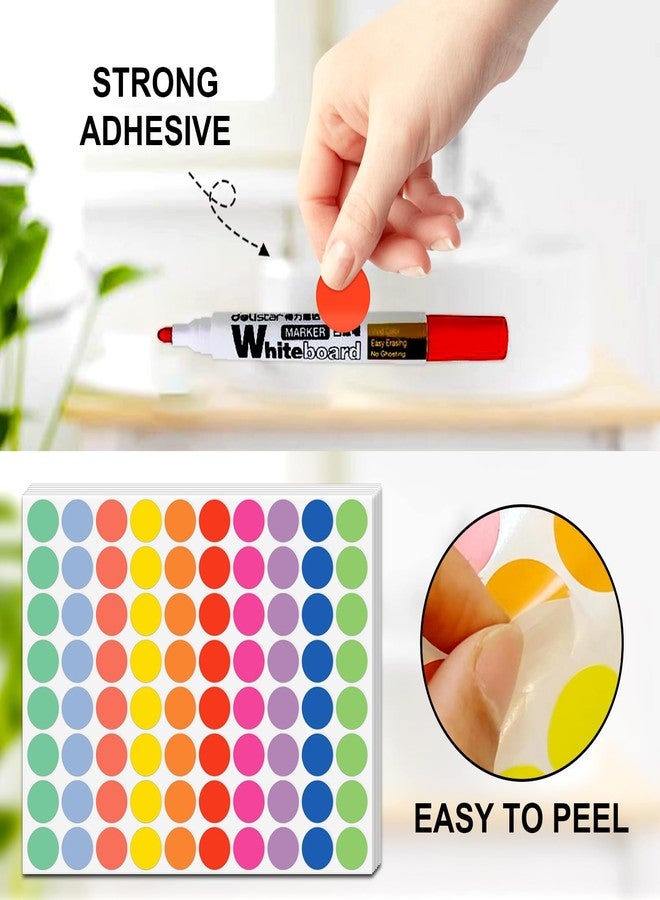 Misofuki 1600 Pcs 3/4" Garage Sale Price Stickers Sheets for Office Classroom Student, 10 Colors Yard Sale Price Stickers for Home Decorative, Round Color Coding Labels, Circle Dot Stickers - Image 3