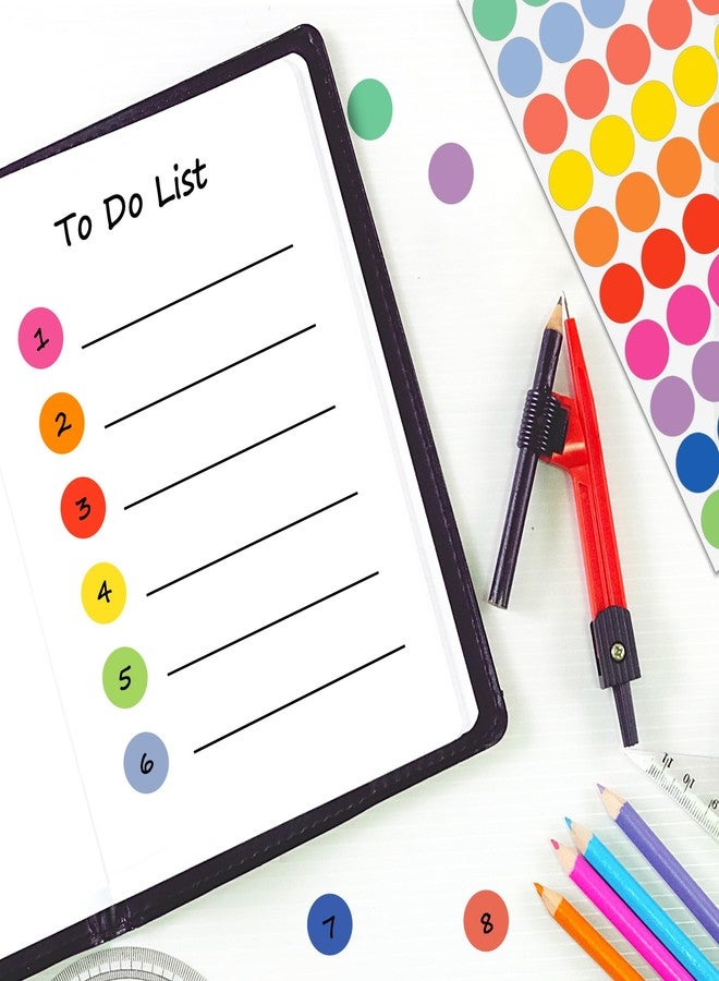 Misofuki 1600 Pcs 3/4" Garage Sale Price Stickers Sheets for Office Classroom Student, 10 Colors Yard Sale Price Stickers for Home Decorative, Round Color Coding Labels, Circle Dot Stickers - Image 5
