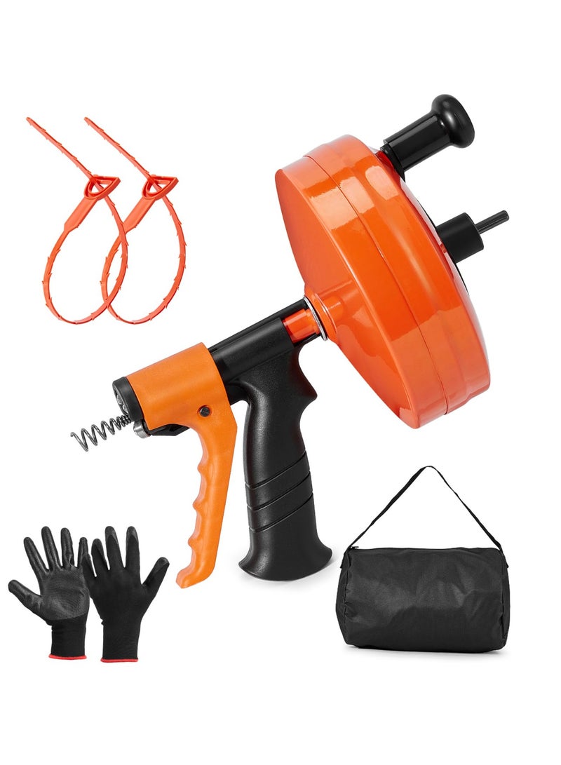 XICEN Drain Auger, Plumbing Drain Snake, Flexible Plumbing Snake Use Manually or Powered for Bathtub Drain, Bathroom Sink, Kitchen Cleaning - Image 1