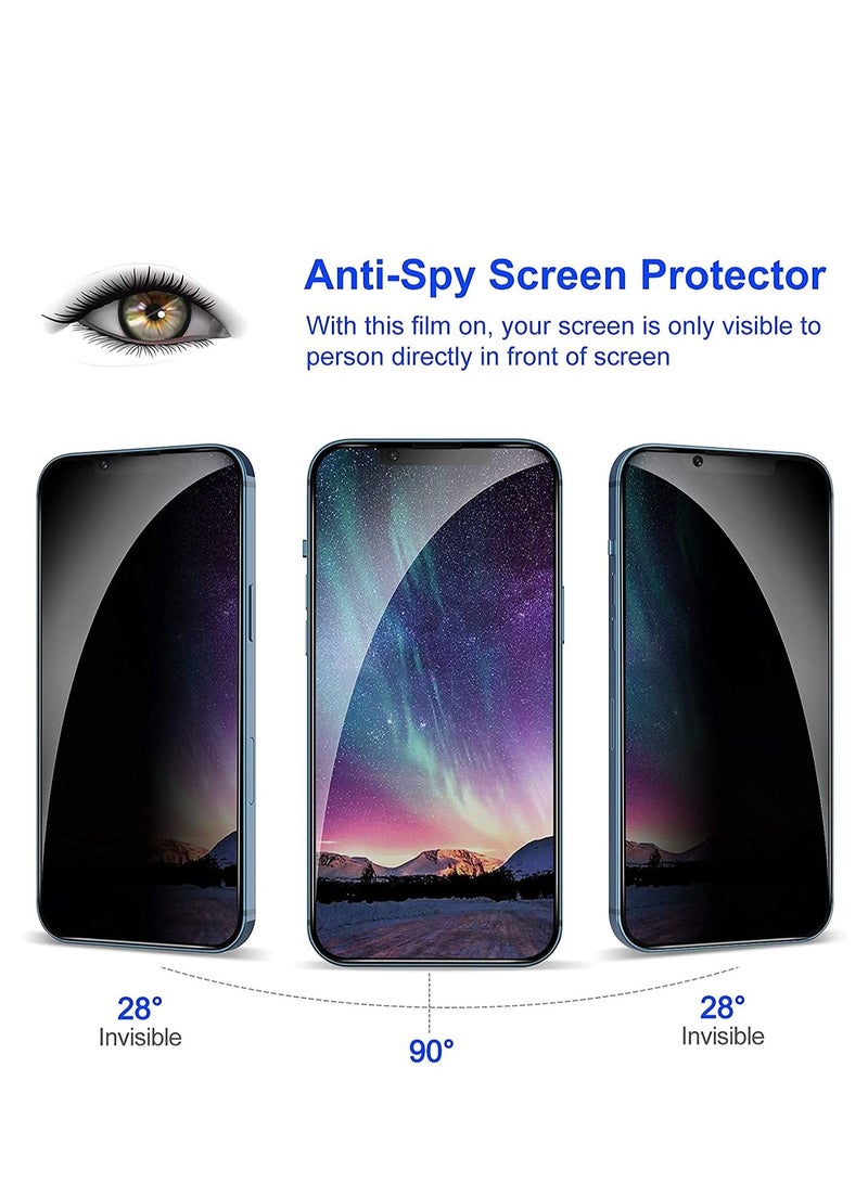 واقي شاشة زجاجي مقوى للخصوصية مع لاصقة كاملة لهاتف iPhone 13 Pro - زجاج الخصوصية - Image 5