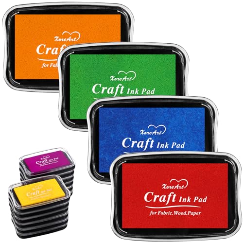 XoreArt Large Finger Ink Pads for Kids Washable Craft Ink Stamp Pads, 16 Color DIY for Rubber Stamps, Paper, Scrapbooking, Wood Fabric, Best Gift for Kids(Each Sponge Size 2.87"X1.77") - Image 1