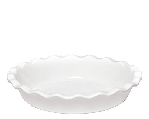 Emile Henry Made In France 9 Inch Pie Dish, White - Image 1