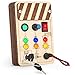 Joyreal Wooden Montessori Busy Board Toddler Sensory Toys LED Light Switch Travel Toys for 2 Year Old Boy - Image 3
