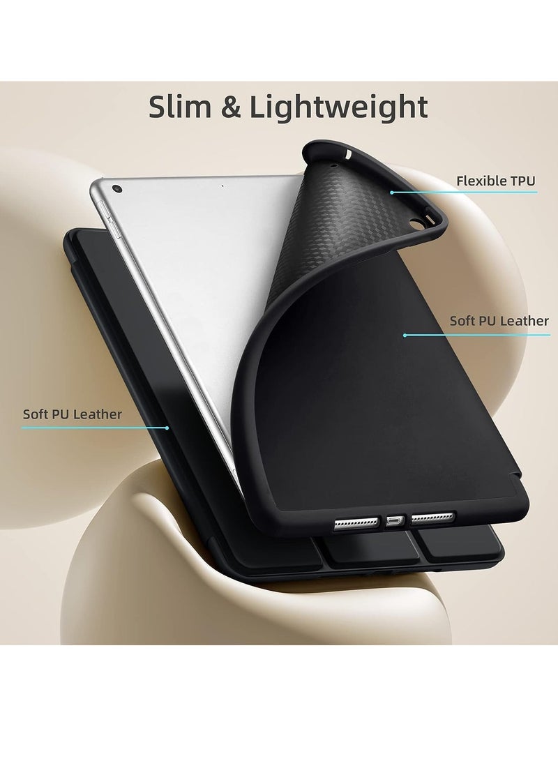 Case Compatible with iPad 10.2 Inch 2021/2020 iPad 9th/8th Generation & 2019 iPad 7th Generation with Pencil Holder, Protective Case with Soft TPU Back, Auto Sleep/Wake Cove - Image 4
