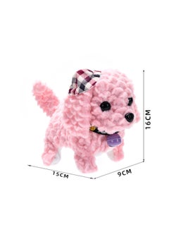 Generic Simulation Of Lamb Fleece Electric Dog Wearing A Hat Bell When The Doll Dog Can Walk Can Call The Shaking Head Tail Dog Children's Gift-color:plaid Dog White  - Image 4