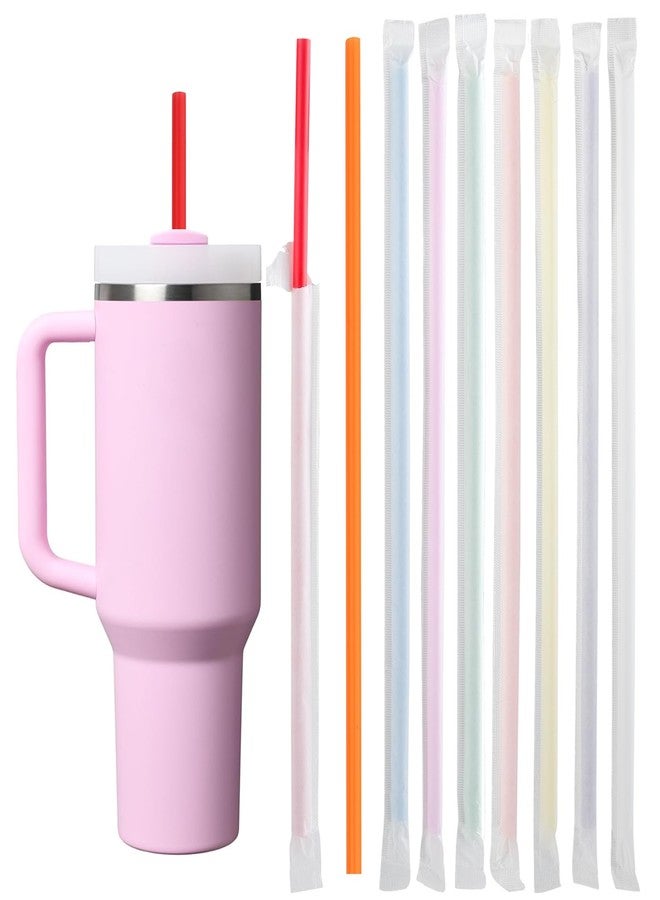 NINU 100PCS Disposable Straws for 40 Oz Tumbler, 12in Extra Long Individually Wrapped Straws for Stanley 40 Oz 30 Oz 20 Oz Cup, Color - Image 1