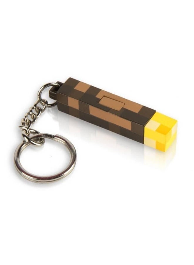 Loquat Minecraft My World Game Peripheral Toy Torch Luminous Model Keychain Torch Night Light Pendant-Specifications:Fire Handle Lamp 【battery Type】 - Image 2