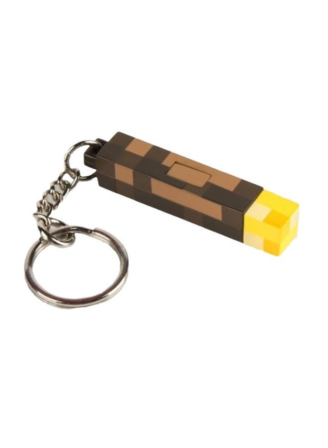 Loquat Minecraft My World Game Peripheral Toy Torch Luminous Model Keychain Torch Night Light Pendant-Specifications:Fire Handle Lamp 【battery Type】 - Image 1