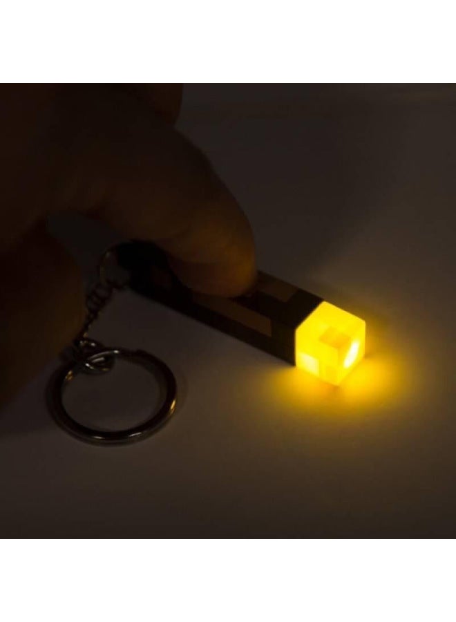 Loquat Minecraft My World Game Peripheral Toy Torch Luminous Model Keychain Torch Night Light Pendant-Specifications:Fire Handle Lamp 【battery Type】 - Image 5