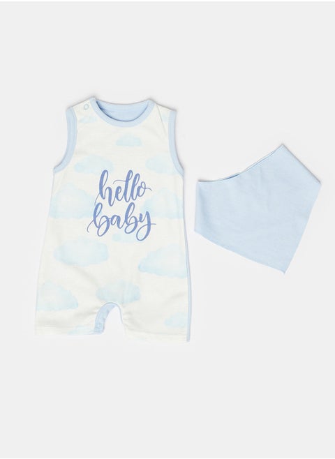 Pop up playsuit Blue for Baby Boy