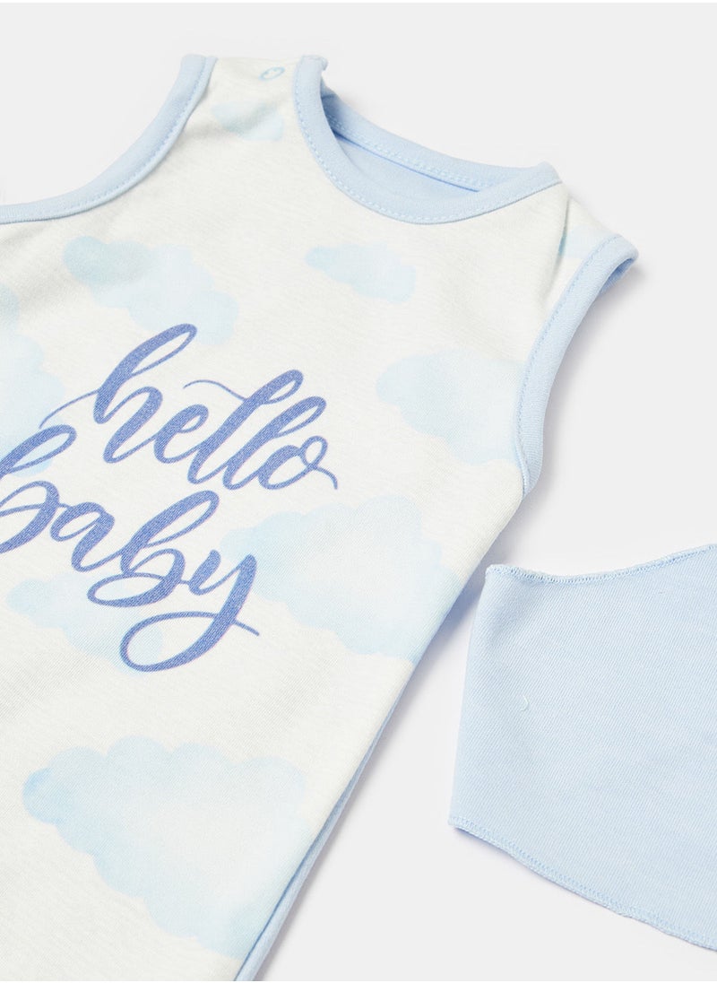 Berceau - Pop up playsuit Blue for Baby Boy - Image 1