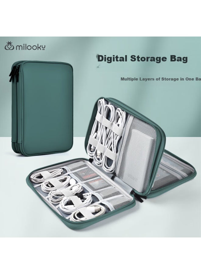 Milooky Digital Accessory Storage Bag, Portable Usb Drive Tablet Ipad Charger Earphone Data Cable Makeup Bag, Multifunctional