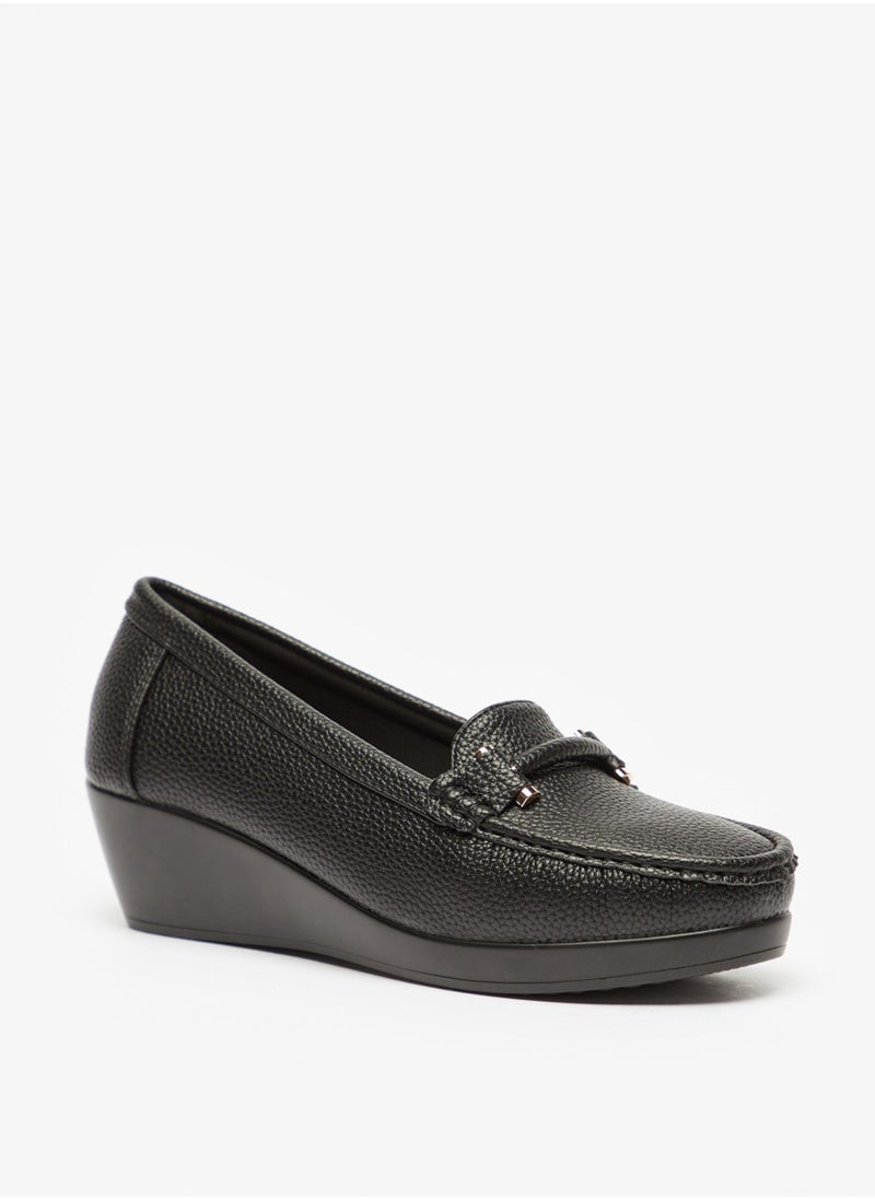 Le Confort - Textured Slip-On Shoes with Wedge Heels - Image 1