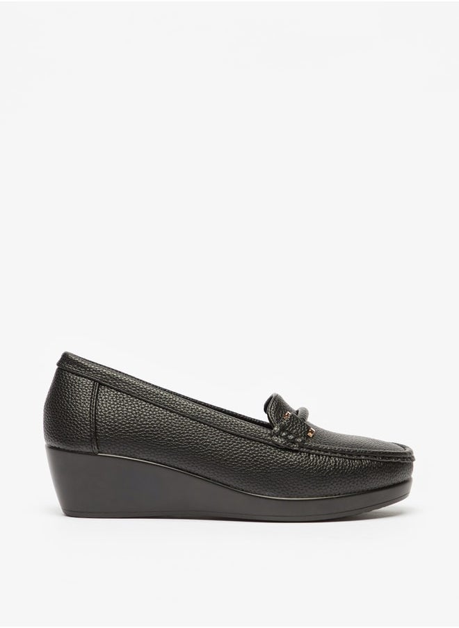 Le Confort - Textured Slip-On Shoes with Wedge Heels - Image 1