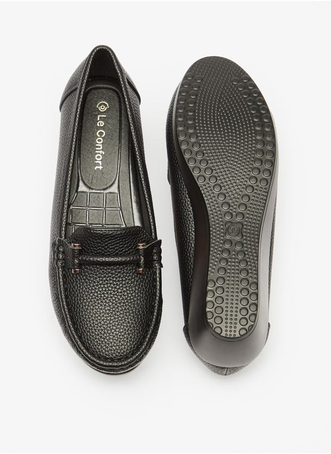 Le Confort - Textured Slip-On Shoes with Wedge Heels - Image 1