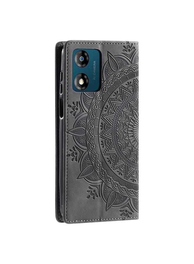 S-TOP Case For Motorola Moto E13 Totem Embossed Magnetic Leather Phone Case - Image 3