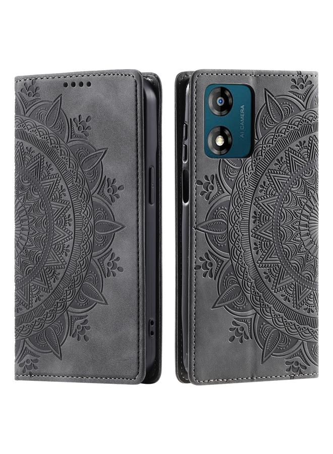 S-TOP Case For Motorola Moto E13 Totem Embossed Magnetic Leather Phone Case - Image 1