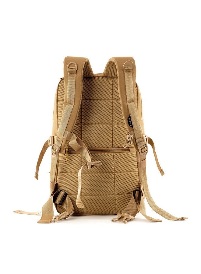 TriPole Captain 25 Litres Tactical Standard Backpack With Molle Webbing And Carabiner (Khaki) - Image 3