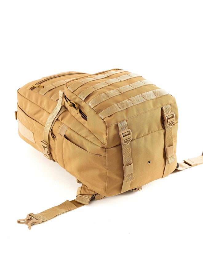 TriPole Captain 25 Litres Tactical Standard Backpack With Molle Webbing And Carabiner (Khaki) - Image 5