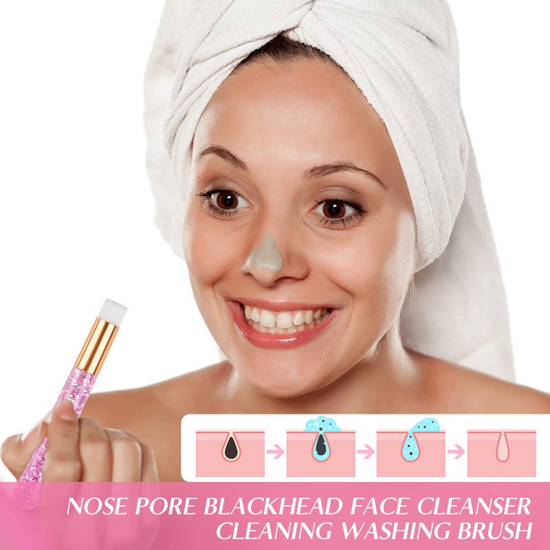 TUZAZO 20 Pieces Pink Lash Shampoo Brushes - Glitter Crystal Eyelash Extension Cleanser Brushes - Nose Pore Deep Cleaning Brush for Blackhead Removing Facial Cleansing (Pink) - Image 5