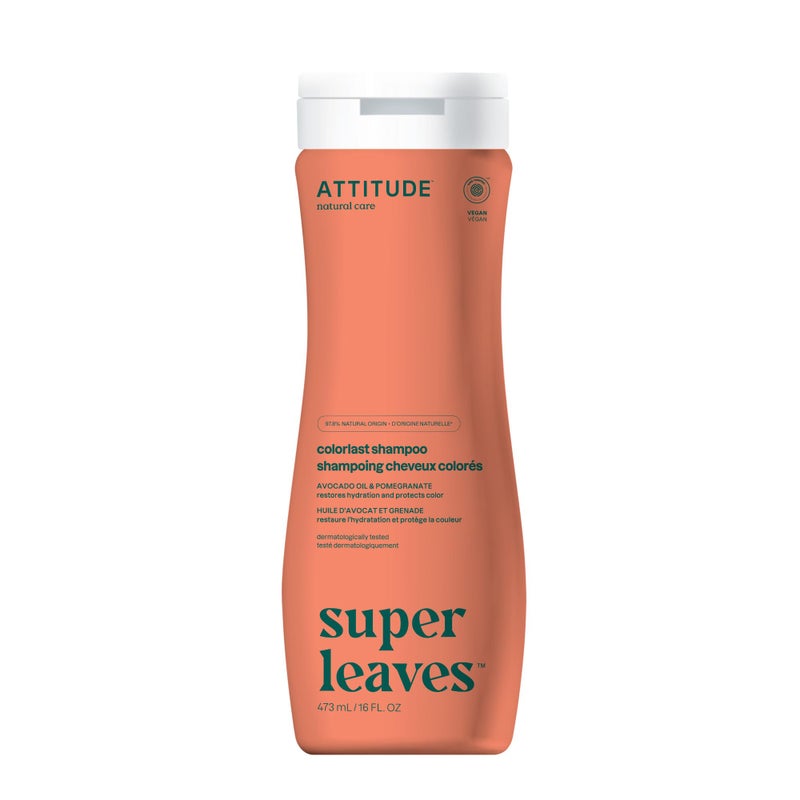 ATTITUDE Colorlast Hair Shampoo, EWG Verified, For Color Treated Hair, Protects Color, Naturally Derived Ingredients, Vegan and Plant Based, Avocado Oil and Pomegranate, 16 Fl Oz - Image 1